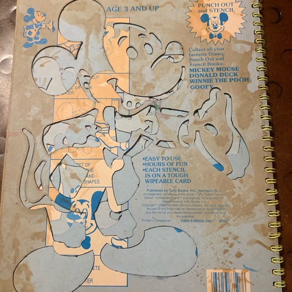 Walt Disney's Mickey Mouse Punch Out Stencil Spiral Books 1988 VTGWalt - Picture 7 of 10